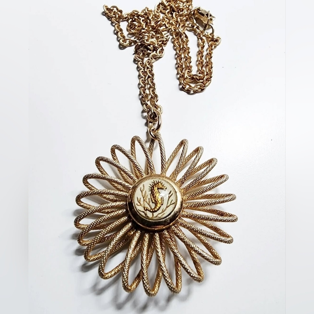 Vintage MCM Sunburst Pendant - Picture 2 of 5